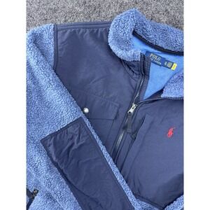 Polo Ralph Lauren Sherpa Fleece Jacket Blue Full Zip Mens XL